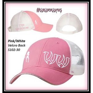 Trucker Sandwich Bill Hat Velcroback-Pink/White